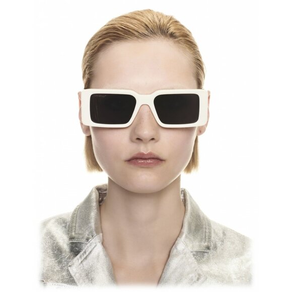 Off-White MILANO Sunglasses – White Square Frame Grey Lenses |Model OERI097 0107 main image 6